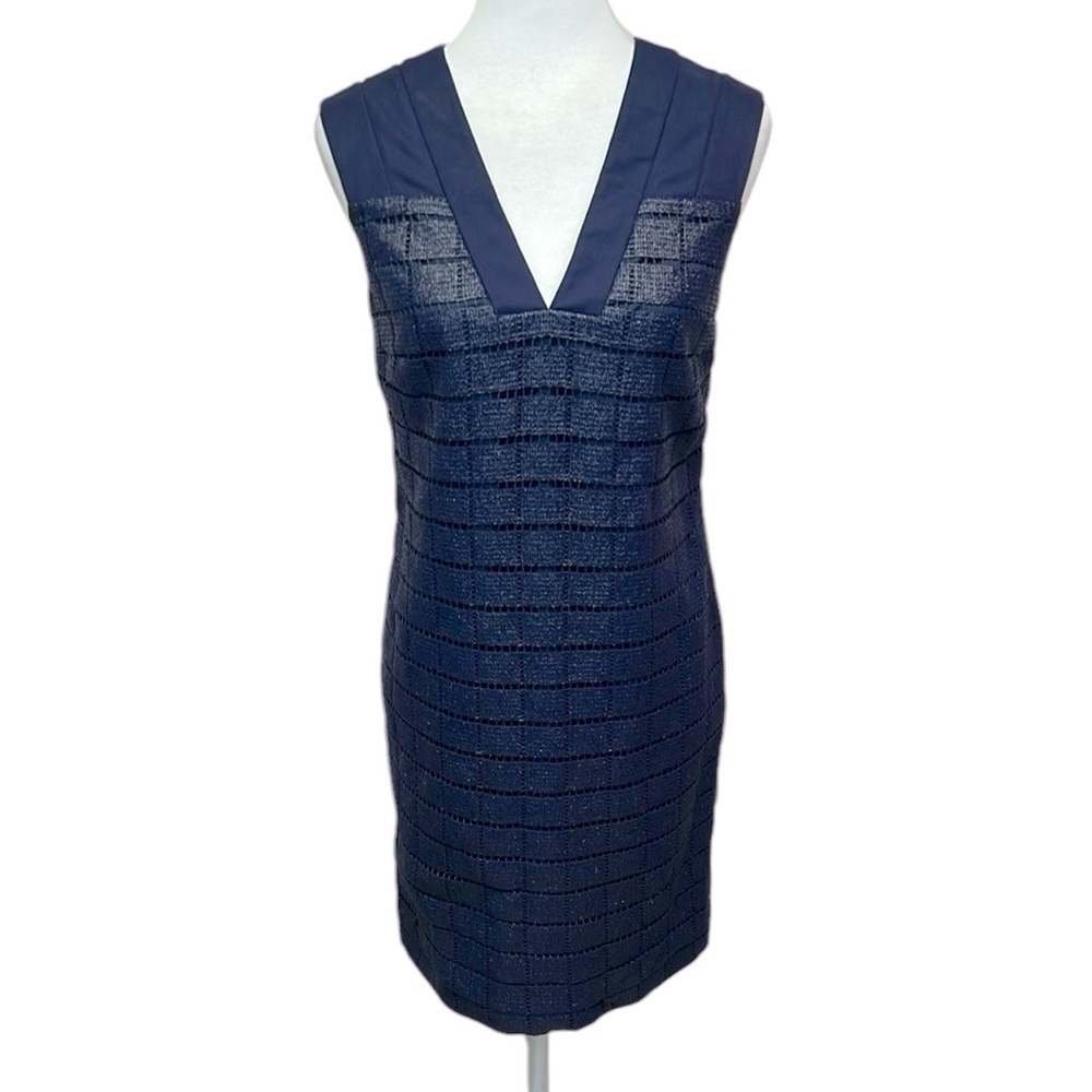 Piazza Sempione Elegant Navy Sleeveless Dress